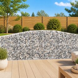 Arched Gabion Baskets 10 pcs 400x50x100/120 cm Garden Retaining Wall Barrier