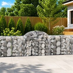 Arched Gabion Baskets 2 Pcs Garden Barrier Decorative Retaining Wall Outdoor