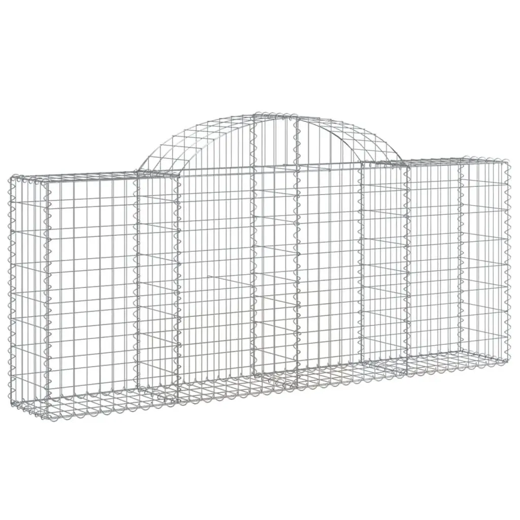 Arched Gabion Baskets 2 Pcs Decorative Garden Barrier Sound-Insulating Retaining Wall