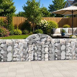 Arched Gabion Baskets 10 pcs Galvanised Iron Garden Retaining Wall Decorative