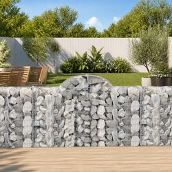 Stylish Arched Gabion Baskets, 3 pcs 200x30x100/120 cm for Outdoor Spaces