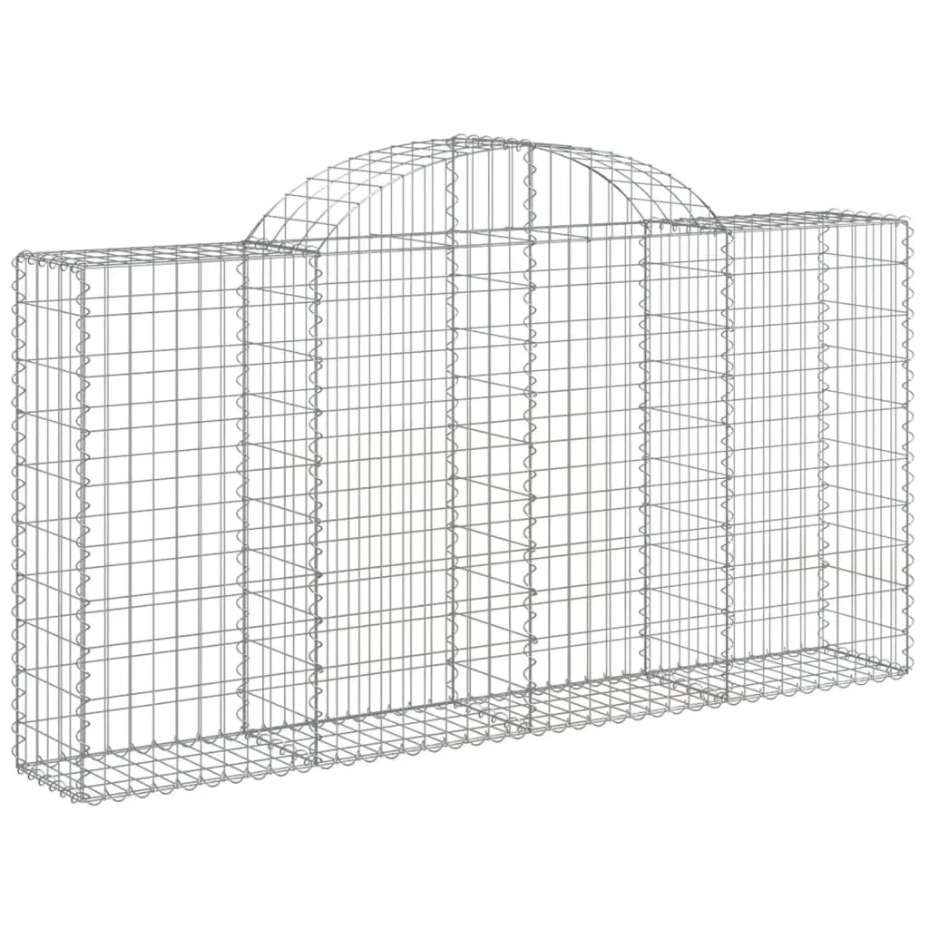 Arched Gabion Baskets 8 Piece Garden Barrier Decorative Retaining Wall Galvanised Iron Construction