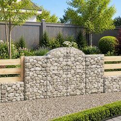 Arched Gabion Baskets 3 pcs Garden Barrier Decorative Retaining Wall Outdoor