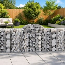 Arched Gabion Baskets 2 pcs Garden Barrier Retaining Wall Outdoor Decorative