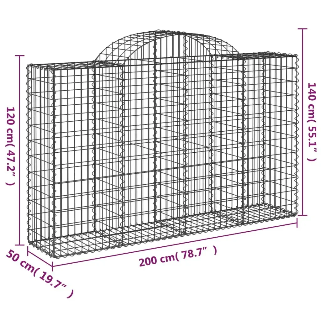 Arched Gabion Baskets 2 pcs Decorative Garden Barrier Retaining Wall Outdoor