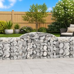 Arched Gabion Baskets 2 Pack 300x30x80/100cm Garden Retaining Wall Barrier