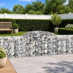 Arched Gabion Baskets 5 pcs Garden Barrier Decorative Retaining Wall Outdoor