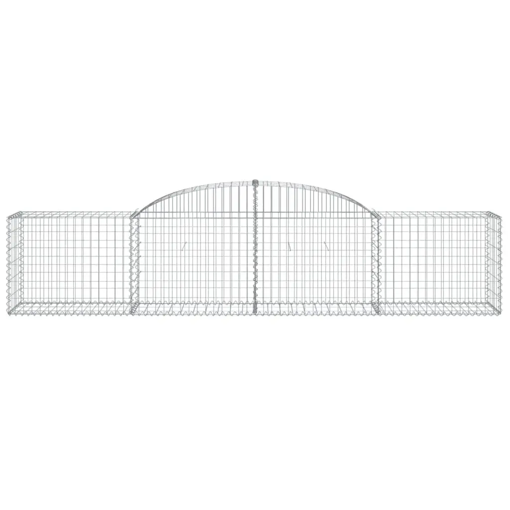 Arched Gabion Baskets 300x50x60/80 cm Set of 6 Decorative Garden Retaining Wall
