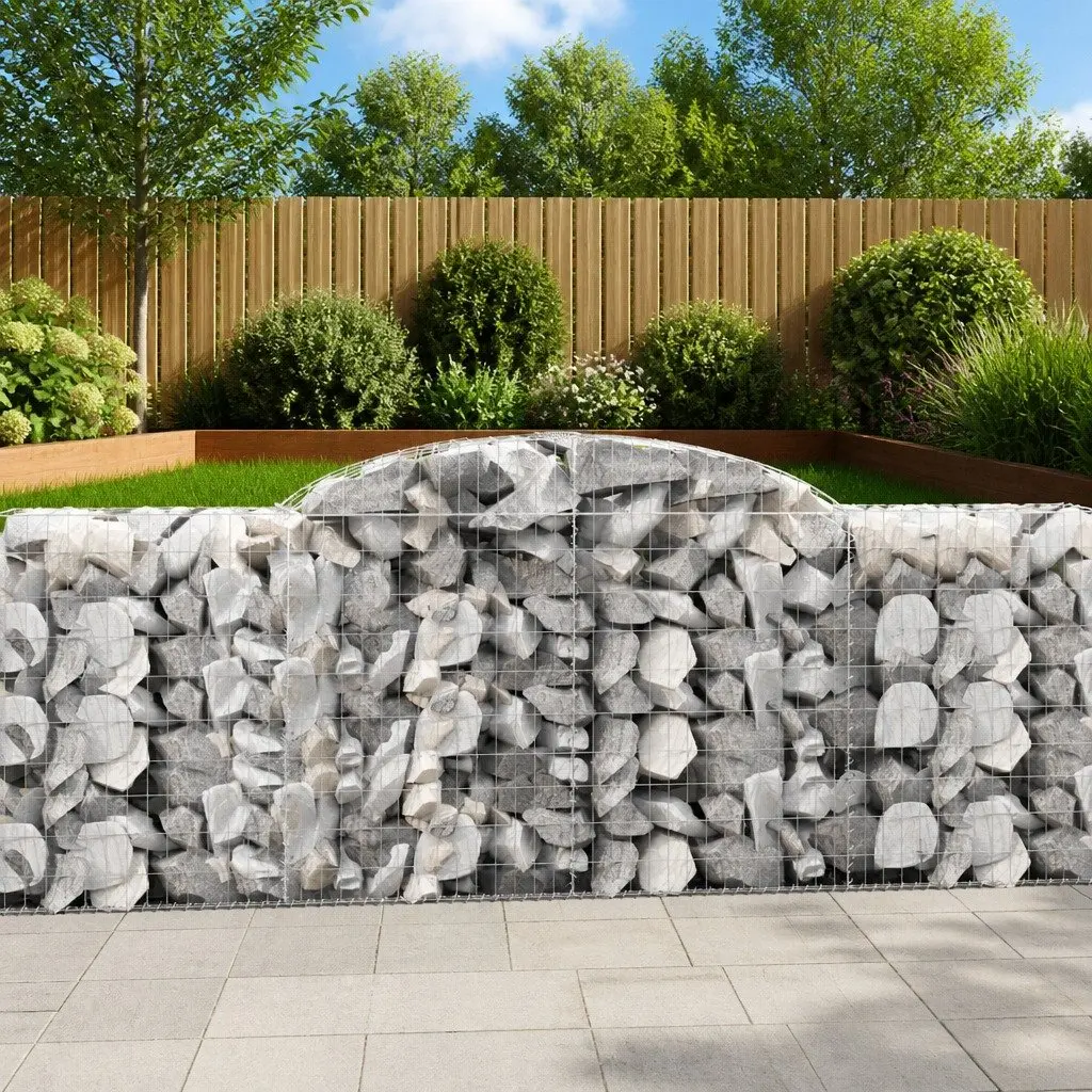 Arched Gabion Baskets 300x50x100120 cm Durable Garden Retaining Wall Barrier 2 pcs