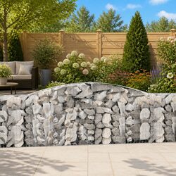 Arched Gabion Baskets 3 pcs 400x30x100/120 cm Garden Retaining Wall Decorative