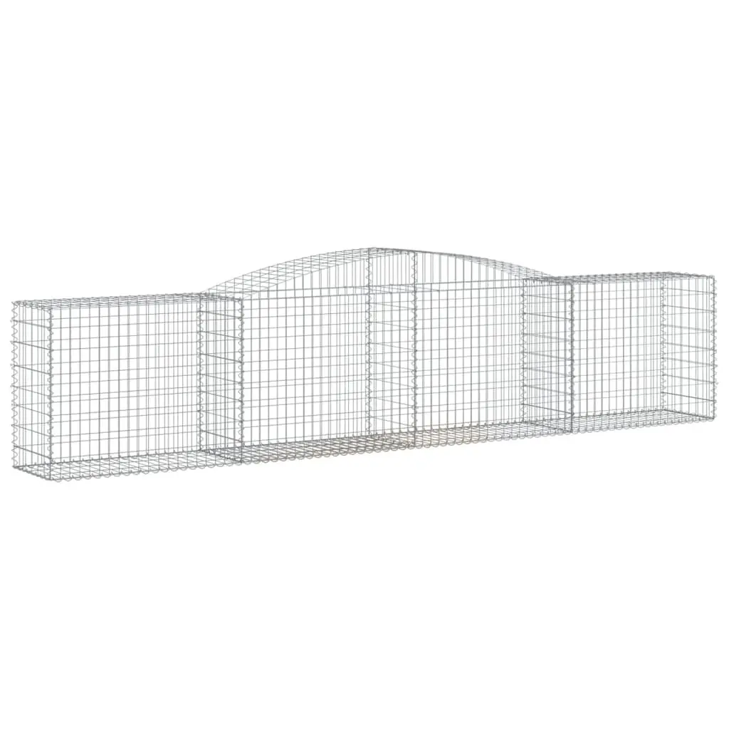 Arched Gabion Baskets 400x50x80/100 cm Decorative Garden Retaining Wall Barrier 5 Piece