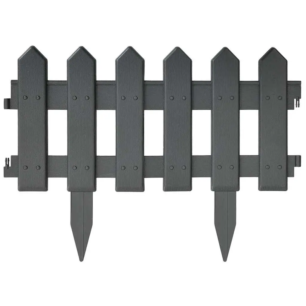 Garden Lawn Edging Border 10m Flexible UV Weather Resistant Anthracite 25 Pieces