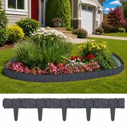 Enhance Your Garden with 41-Piece Stone Look Fence Edging
