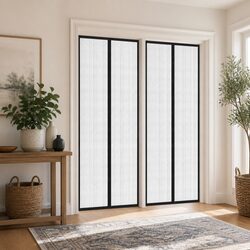 Insect Door Curtains 2 pcs with Magnet Blocks Black Window Screen 200x80 cm