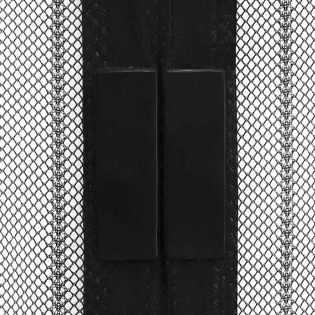 Insect Door Curtains 230x160 cm 2 pcs Magnet Blocks Black Mesh Screen