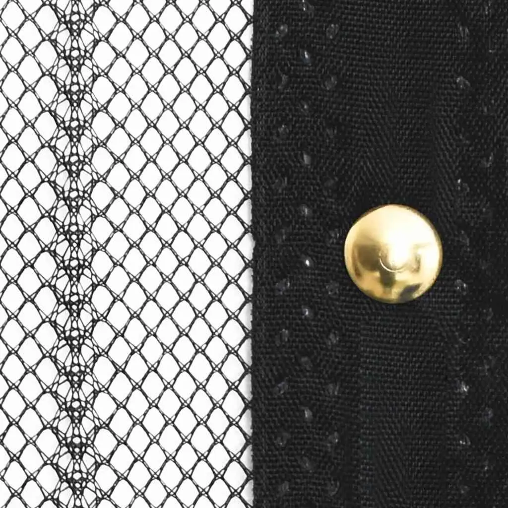 Insect Door Curtains 230x160 cm 2 pcs Magnet Blocks Black Mesh Screen