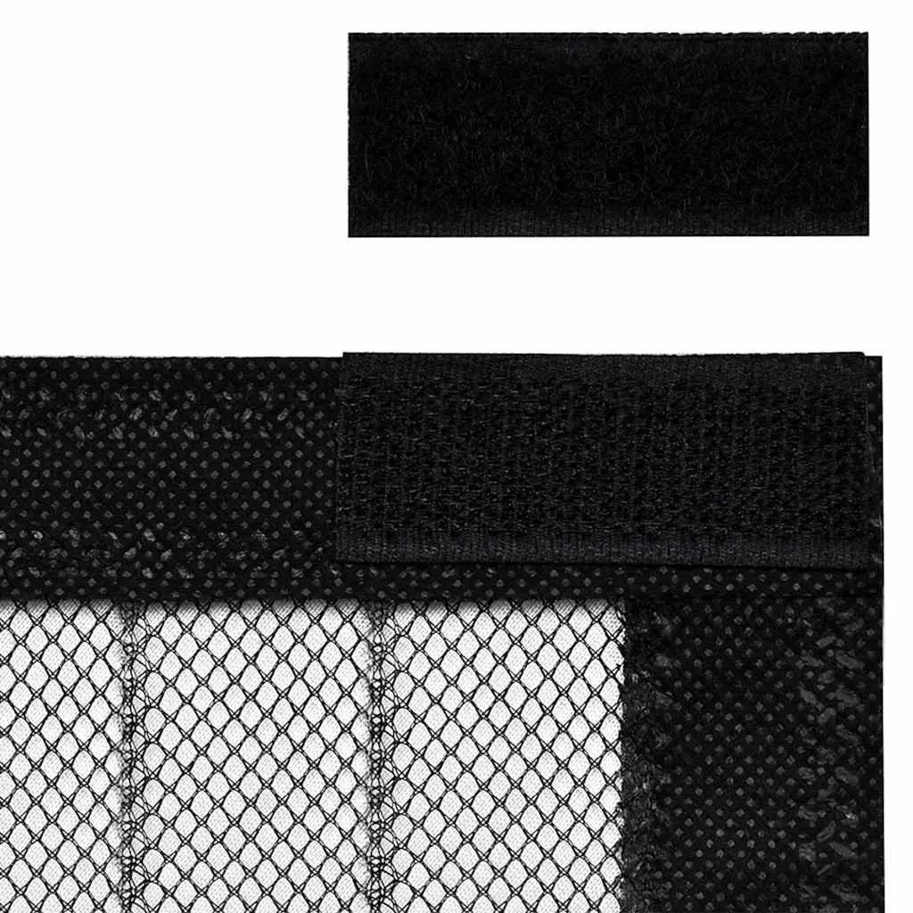 Insect Door Curtains 230x160 cm 2 pcs Magnet Blocks Black Mesh Screen