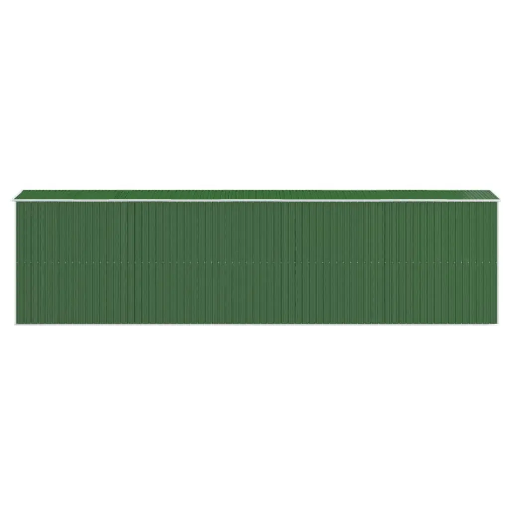Galvanised Steel Garden Shed Green Outdoor Storage Tool House with Double Doors and Vents