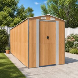 Outdoor Storage Shed in Brown for Tools and Equipment