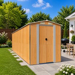 Enhance Your Outdoor Space with a Light Brown Storage Shed