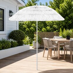 White Outdoor Sun Umbrella 180cm for Enhanced Space Enjoyment