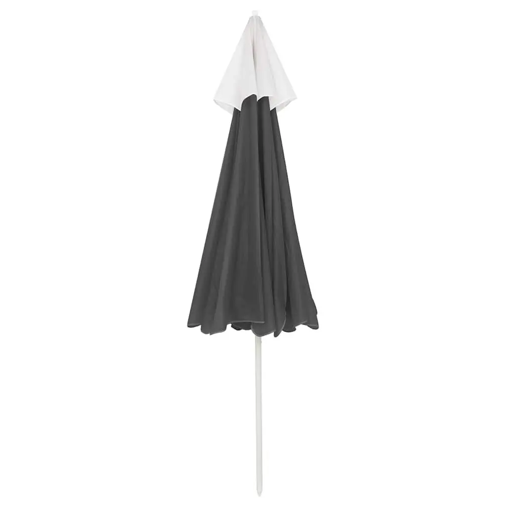 Beach Parasol 240cm UV Protective Polyester Canopy Tilt Vent Outdoor Sun Shade Umbrella