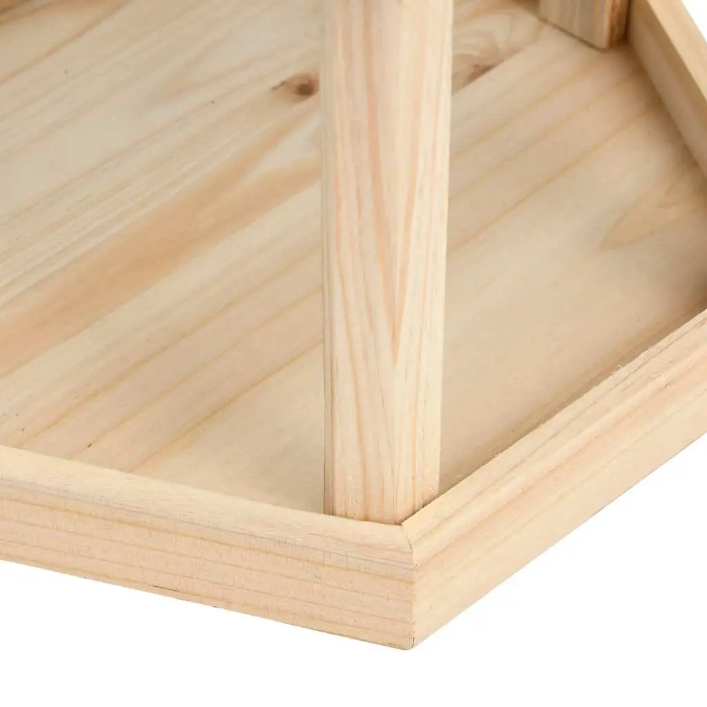 Bird Feeder Octagon Wooden Large Feeding Platform Weather-Resistant