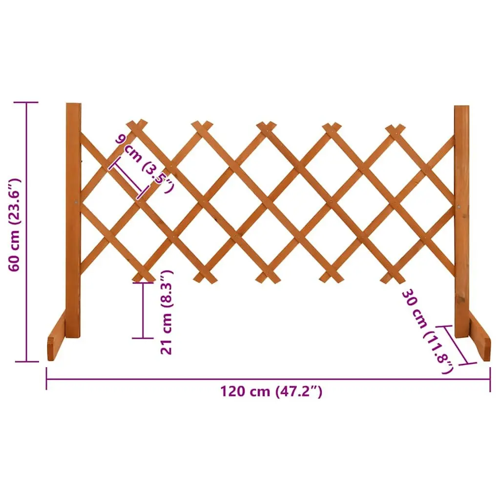 Garden Trellis Fence Panel 120x60cm Expandable Wooden Outdoor Privacy Screen