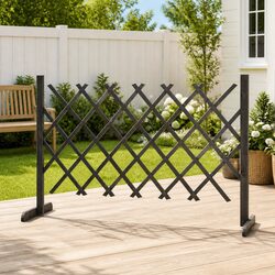 Garden Trellis Fence Panel 120x90 cm Expandable Wooden Barrier Privacy Screen