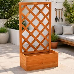Enhance Your Outdoor Space with This Orange Trellis Planter
