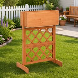 Garden Trellis Planter Orange Raised Flower Box Climbing Plant Support Outdoor
