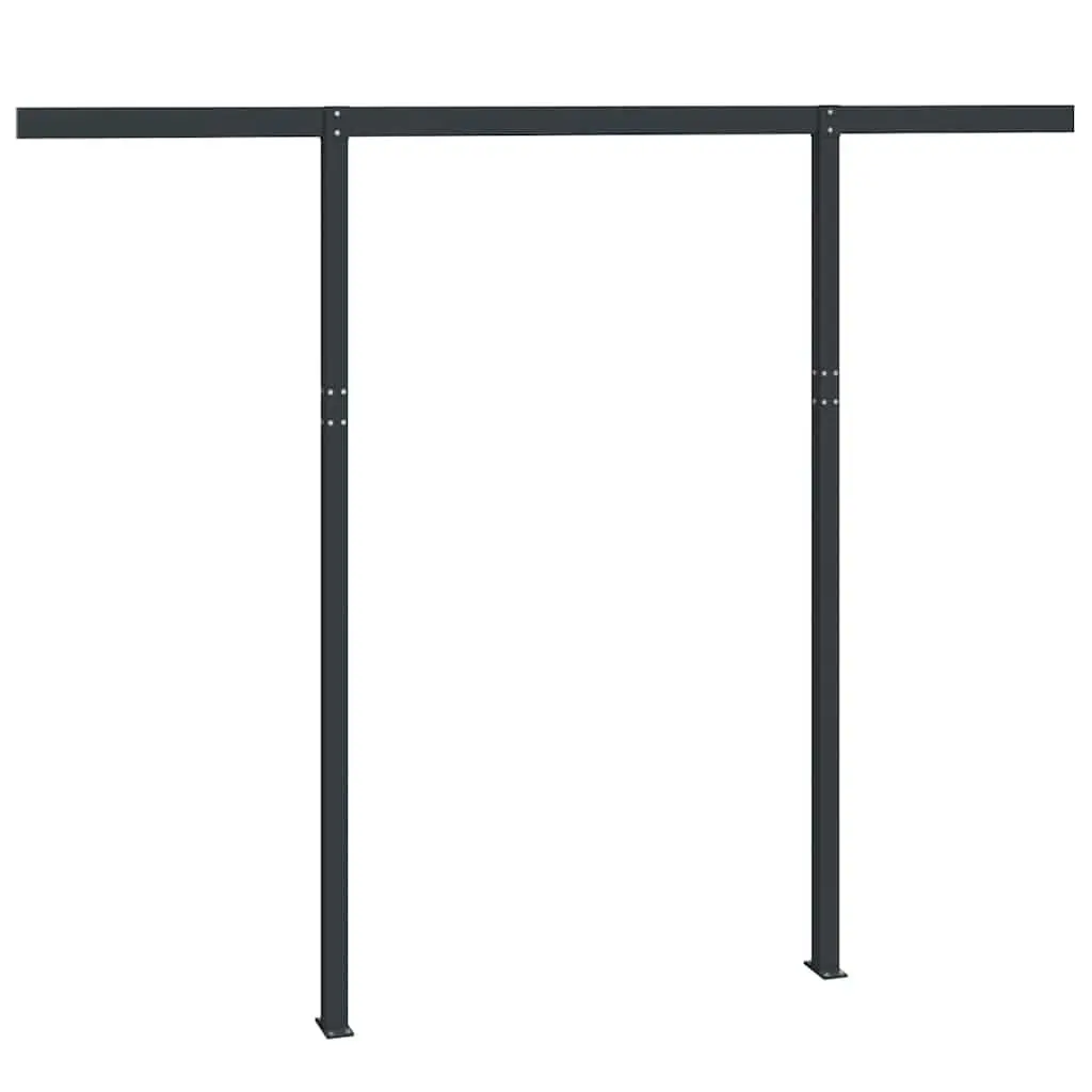 Awning Post Set 300x245 cm Durable Iron Double Posts for Outdoor Terrace Balcony Garden Shade