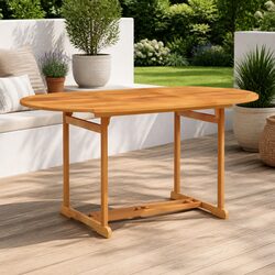 Elegant Teak Wood Garden Table 150x90x75cm for Your Space