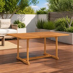 Outdoor Dining Table 150x90x75 cm Crafted from Teak
