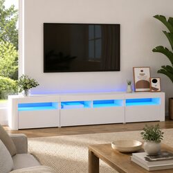 Elevate Your Living Room with This White 210cm TV Unit