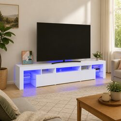 Enhance Your Living Space with a White RGB LED TV Unit