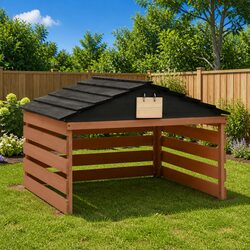 Outdoor Firwood Lawn Mower Shelter Enhances Yard Protection
