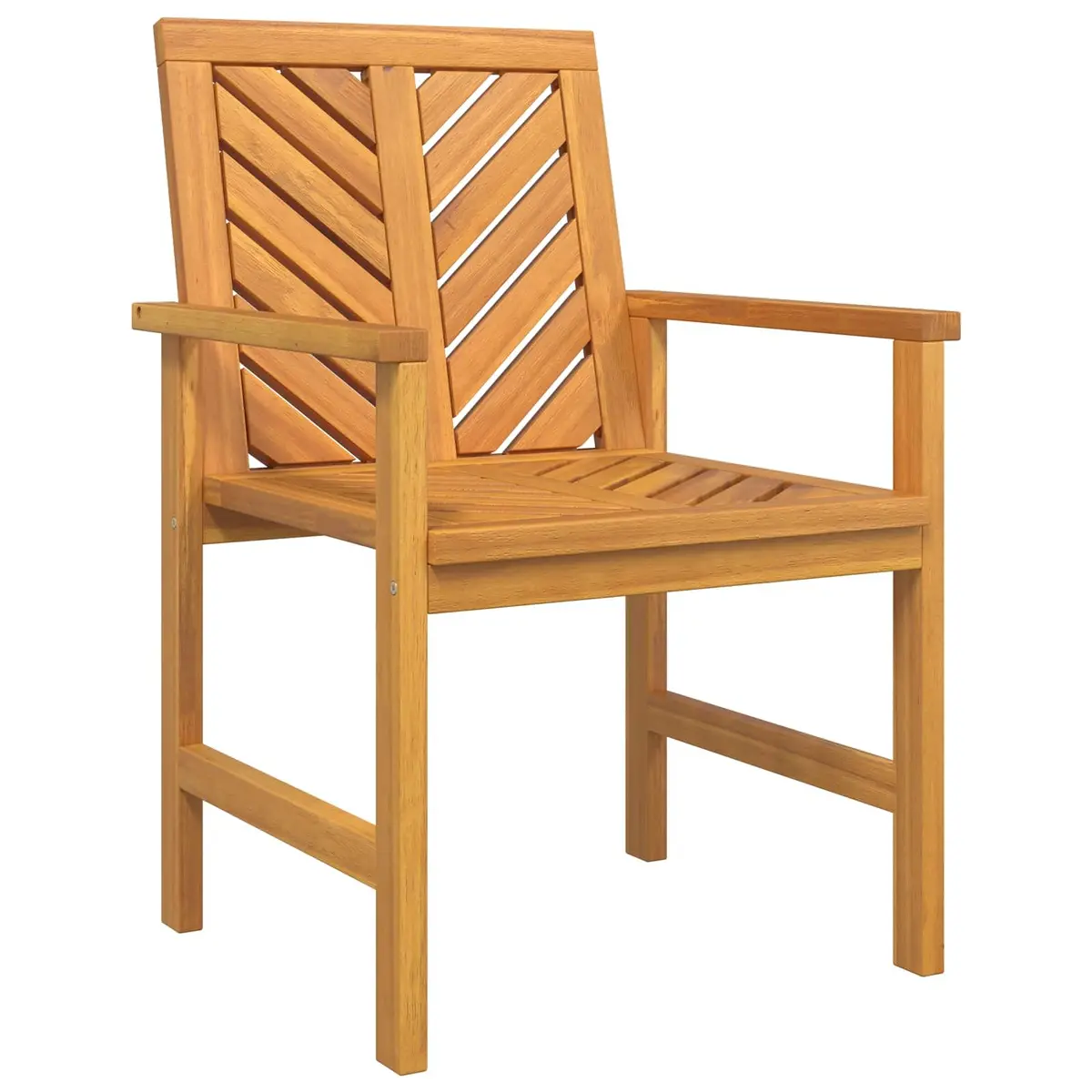 Outdoor Dining Set 5 Piece Brown Solid Acacia Wood Table and Chairs for Garden and Patio