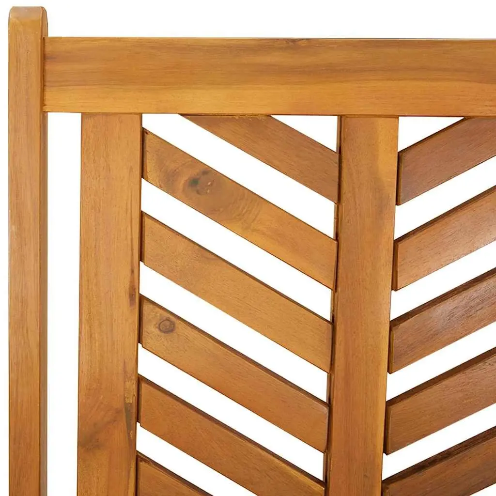 Garden Dining Set 5 Piece Outdoor Furniture Solid Acacia Wood Brown Table Chairs