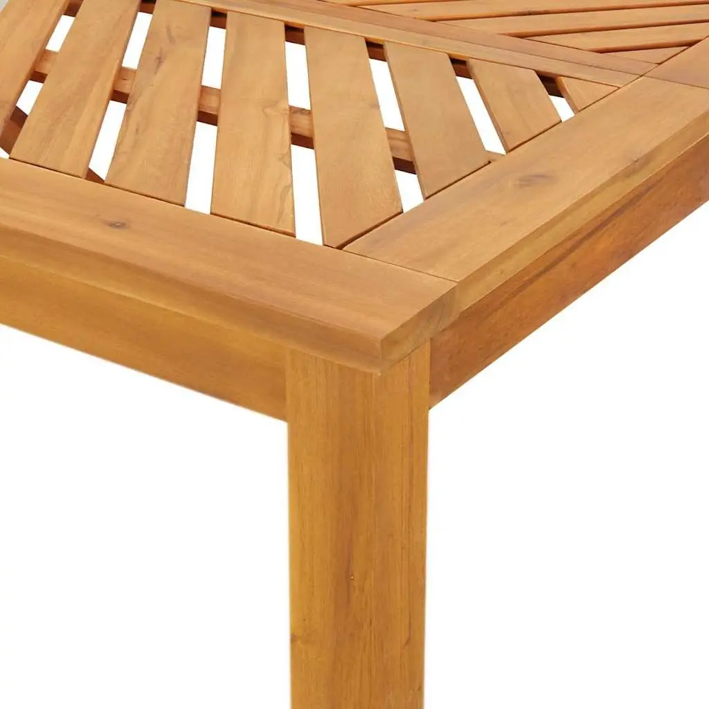 Garden Dining Set 5 Piece Outdoor Furniture Solid Acacia Wood Brown Table Chairs