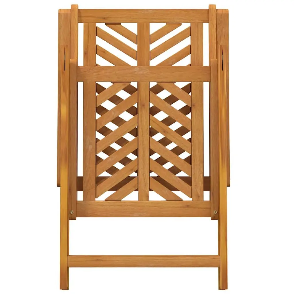 Garden Dining Set 5 Piece Outdoor Furniture Brown Solid Acacia Wood Table and Chairs