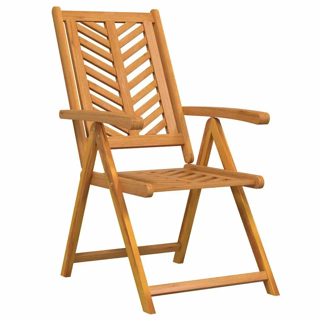 Garden Dining Set 5 Piece Outdoor Furniture Brown Solid Acacia Wood Table and Chairs