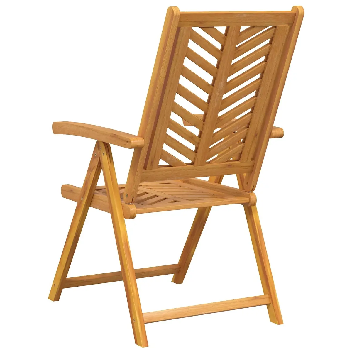 Outdoor Garden Chair 4 Piece Brown Solid Acacia Wood Reclining Multi-Position Backrest