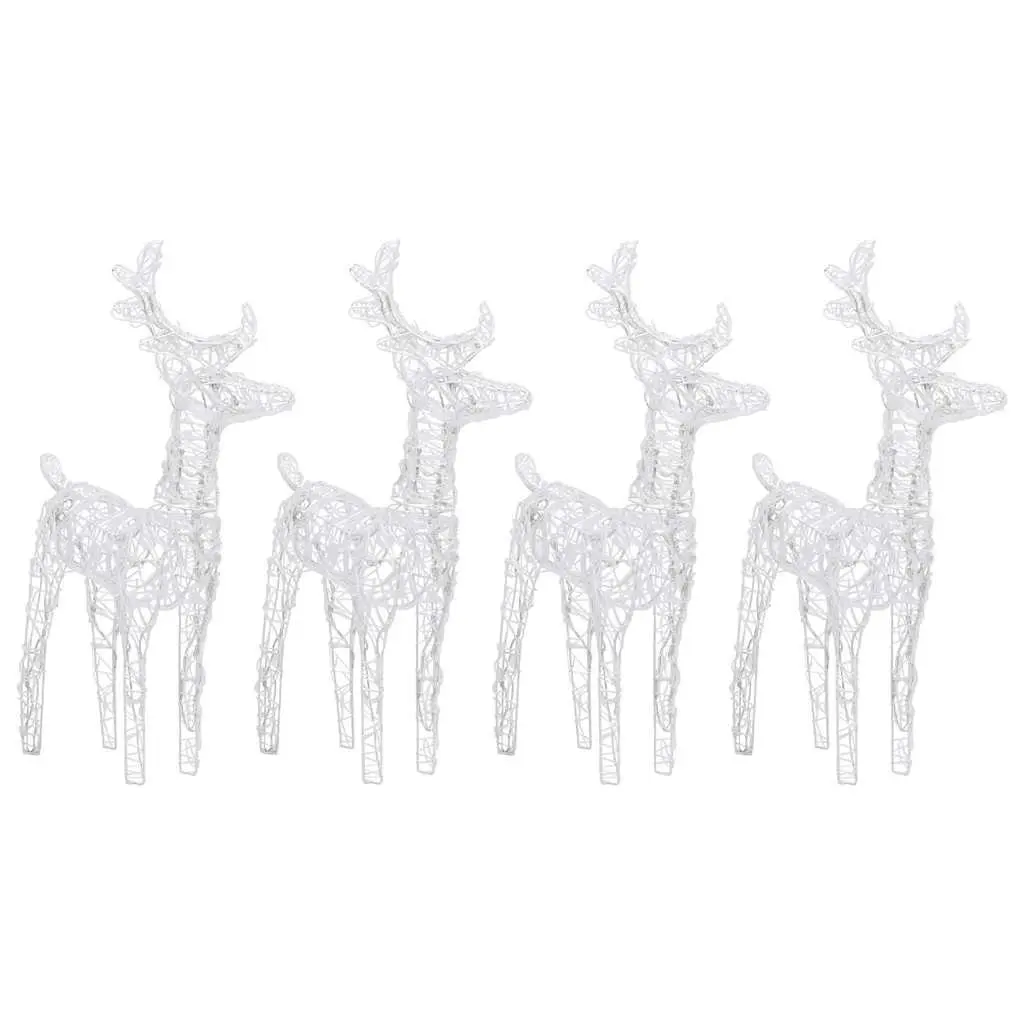 Acrylic Reindeer Lights 4 Piece Warm White 160 LED Outdoor Decoration