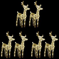 Set of 6 Acrylic Reindeer Lights with 240 Warm White LEDs