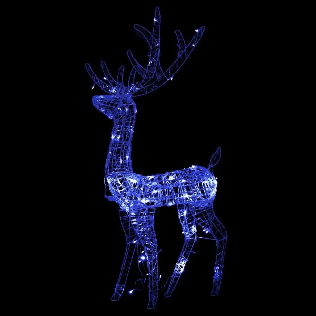 Acrylic Reindeer Christmas Decorations 128cm Pre-lit with Blue LED Lights Set of 3
