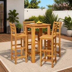 Enhance Your Outdoors with 5 Piece Garden Bar Set in Brown