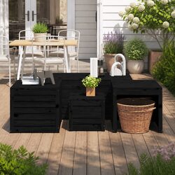 Enhance Your Outdoor Space with 4 Black Storage Boxes
