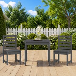 3 Piece Garden Bistro Set with Solid Wood Construction