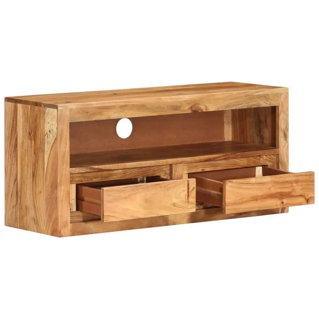 TV Cabinet 88x30x40 cm Solid Acacia Wood Storage Unit with Drawers